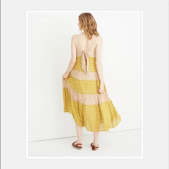 Madewell Print-Mix Tiered Midi Dress Jaipur Floral - Picture 4 of 4